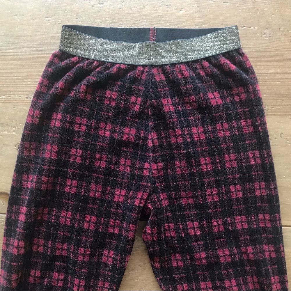 Boden Johnnie B Plaid Velvet Leggings size 7-8 - Picture 3 of 4